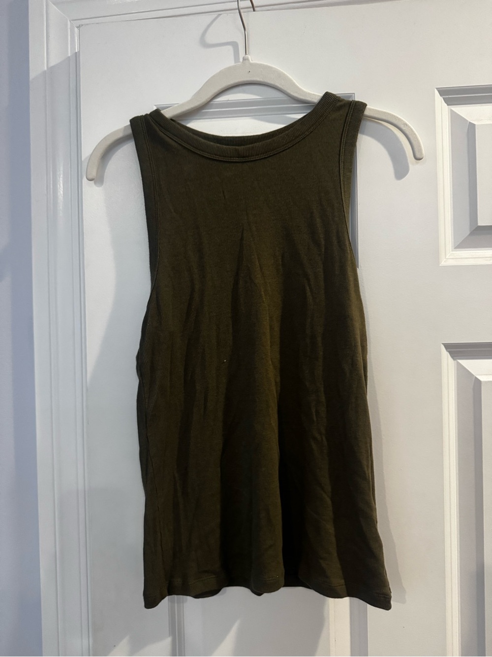 a new day Olive Green Ribbed Scoop Tank